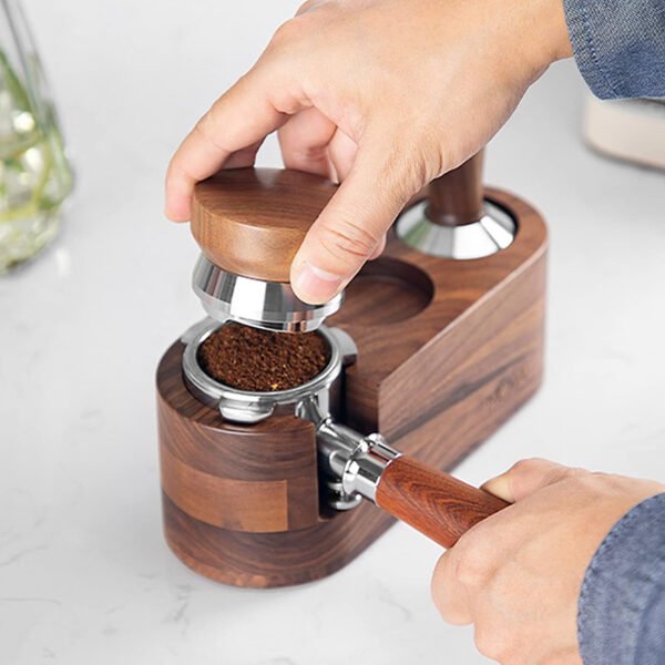 CoffeeTeck 58.5mm Espresso Distributor with Walnut Handle - Image 4