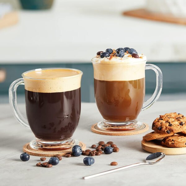 15 oz Clear Glass Coffee Mugs, Set of 4 - Image 5